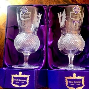 Vintage  White Wine Thistle (Cut) by EDINBURGH CRYSTAL - 5 1/8" Tall